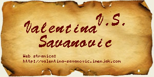 Valentina Savanović vizit kartica